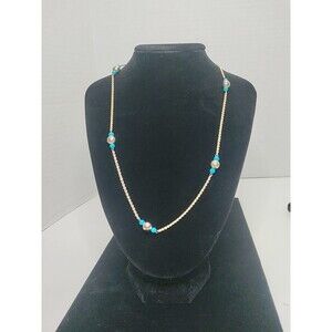 14 K & Turquoise Hana 18" Station Necklace